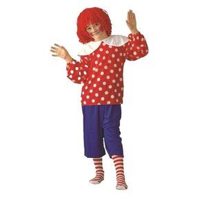 RG Deluxe Costume Size Medium Rag Doll Child Dotted Holiday Halloween Party NEW